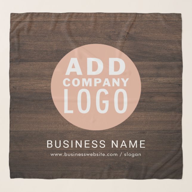Custom Business Logo Company Employees Promotional Scarf (Front)