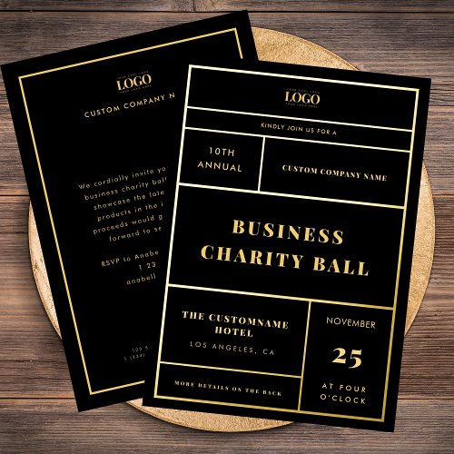 Custom Business Logo Company Event Gold Foil     Foil Invitation