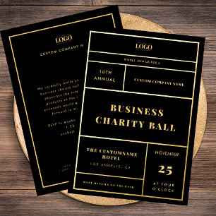 Custom Business Logo Company Event Gold Foil     Invitation