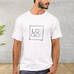 Custom Business Logo Company Event Minimalist T-Shirt<br><div class="desc">This stylish t-shirt would make a wonderful addition to your business supplies! Easily add your own logo by clicking on the "personalize" option.</div>