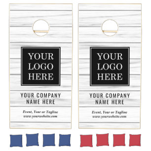 Custom Business Logo Company Event Party Rustic Cornhole Set