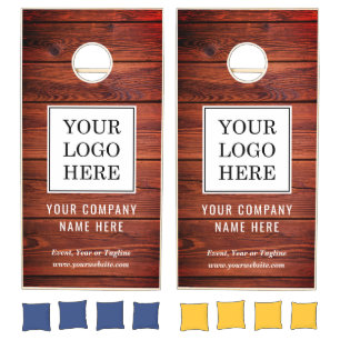 Custom Business Logo Company Event Party Wood Cornhole Set