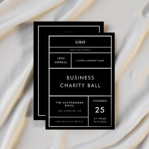 Custom Business Logo Company Event Silver Foil     Invitation