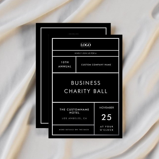 Custom Business Logo Company Event Silver Foil     Invitation (Creator Uploaded)