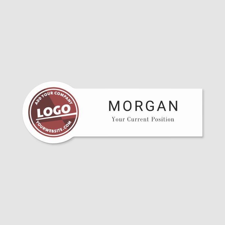 Custom Business Logo Company Manager Name Tag | Zazzle