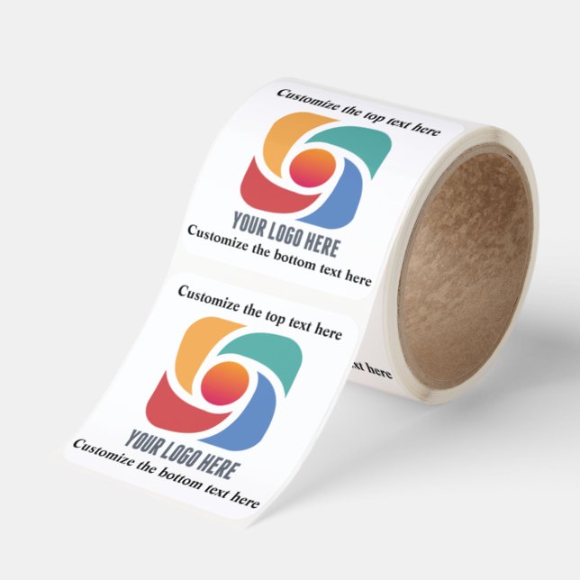 Custom Business Logo Company Marketing Large Square Sticker (Roll)