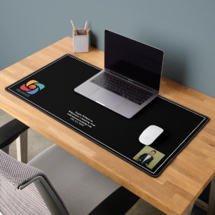 Custom Business Logo Company Minimalist Black Desk Mat