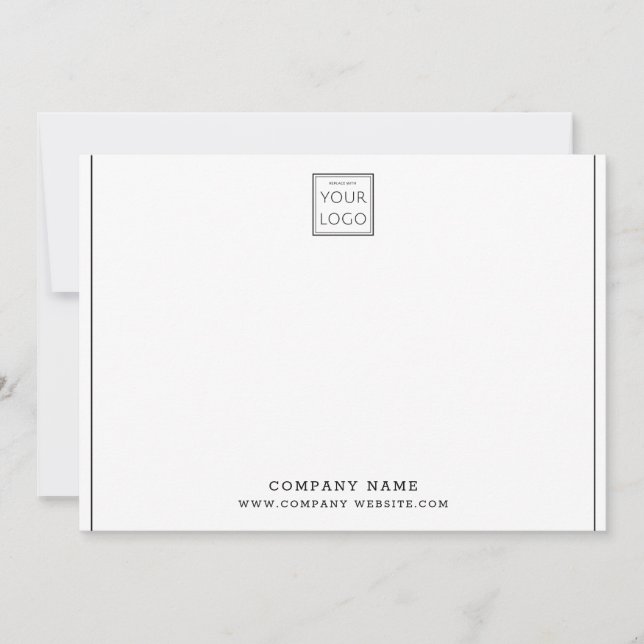 Custom Business Logo Company Name 5x7 Minimalist Note Card (Front)