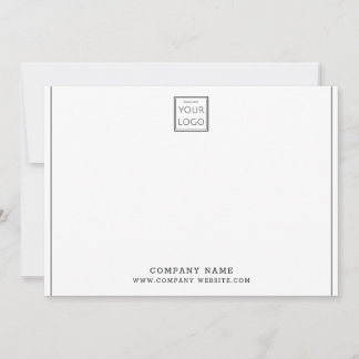 Custom Business Logo Company Name 5x7 Minimalist Note Card