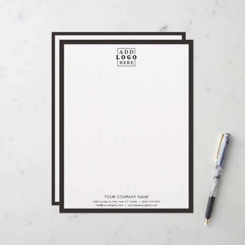 Custom Business Logo Company Name Black Border Letterhead