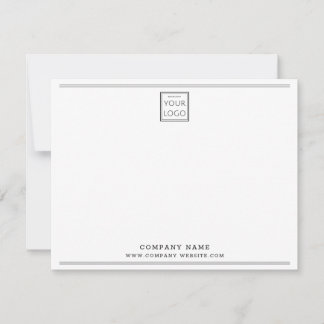 Custom Business Logo Company Name Black Border Note Card
