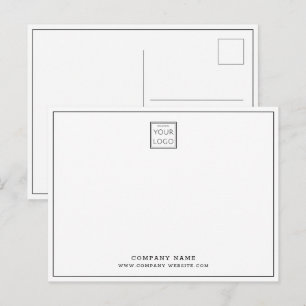 Custom Business Logo Company Name Black Border Postcard