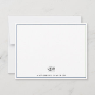 Custom Business Logo Company Name Blue Border Note Card