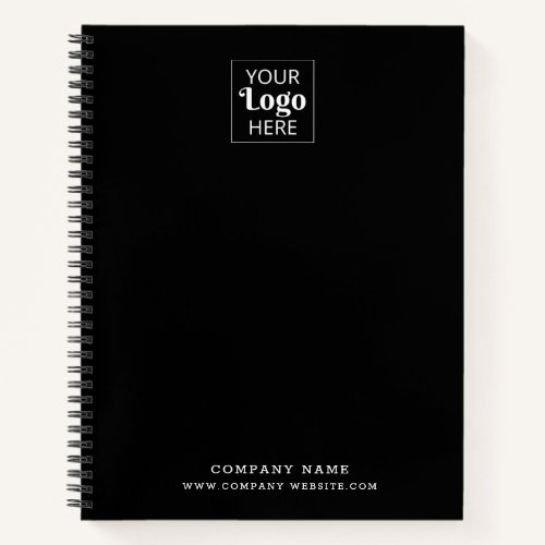 Custom Business Logo Company Name Branded Black Notebook