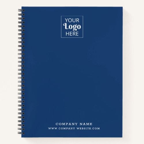Custom Business Logo Company Name Branded Blue Notebook