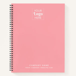Custom Business Logo Company Name Branded Pink Notebook