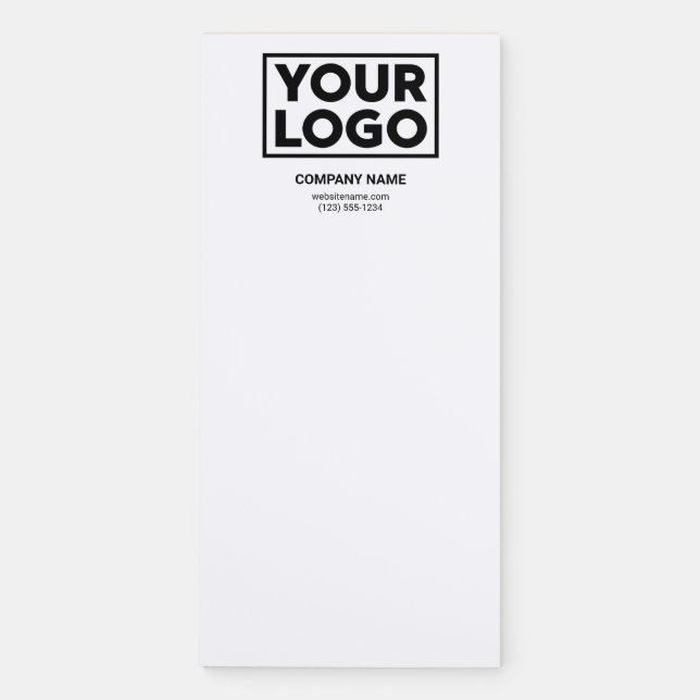 Custom Business Logo Company Name Contact Info Magnetic Notepad (Front)