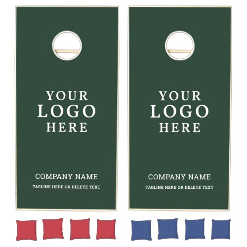 Custom Business Logo Company Name Forest Green Cornhole Set