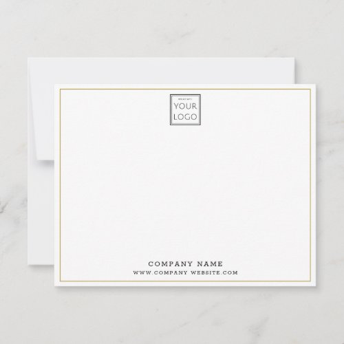  Custom Business Logo Company Name Gold Border Note Card