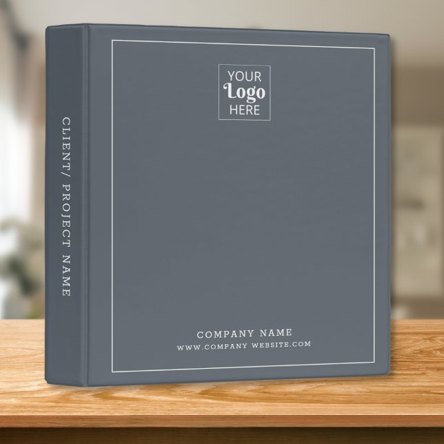 Custom Business Logo Company Name Gray 3 Ring Binder (Creator Uploaded)