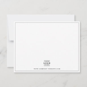 Custom Business Logo Company Name Gray Border Note Card