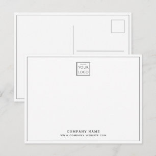 Custom Business Logo Company Name Gray Border Postcard