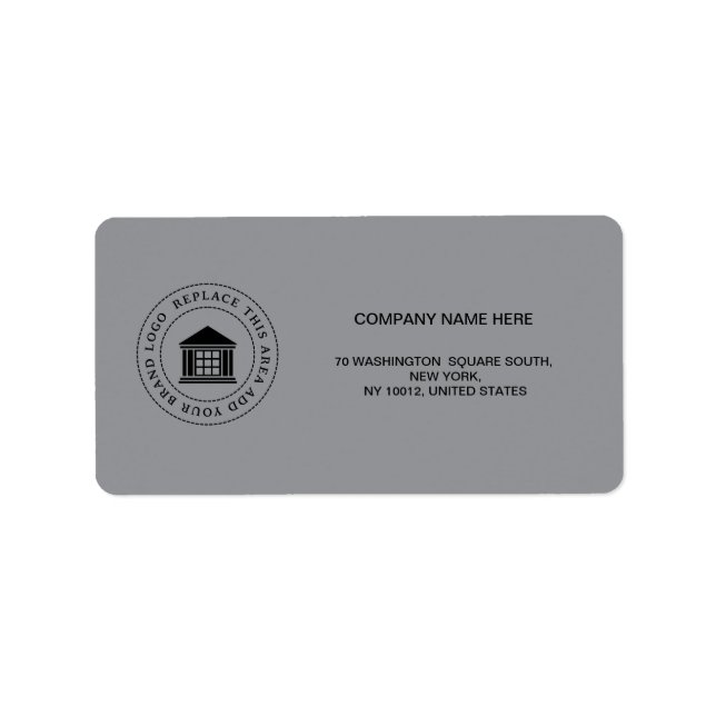 Custom Business Logo | Company Name  Label (Front)