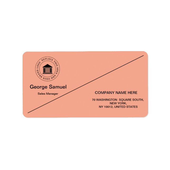 Custom Business Logo | Company Name  Label (Front)