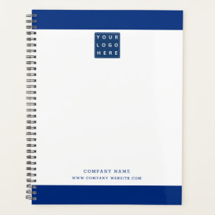Custom Business Logo Company Name Navy Blue Border Planner