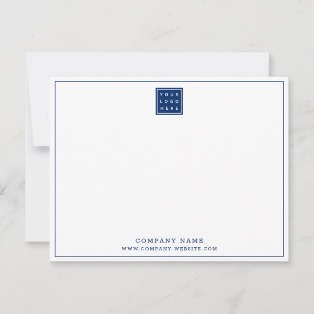 Custom Business Logo Company Name Photo Thank you Note Card (Front)