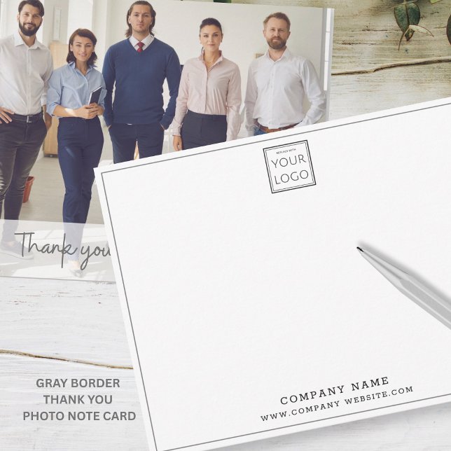 Custom Business Logo Company Name Photo Thank you  Note Card (Creator Uploaded)