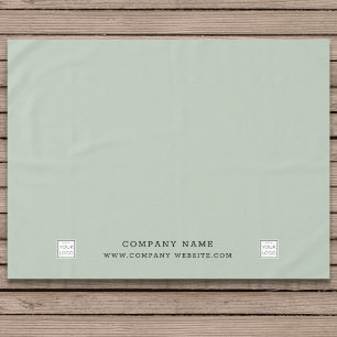 Custom Business Logo Company Name Promo Sage Green Tablecloth
