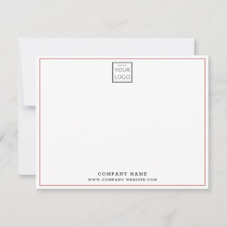 Custom Business Logo Company Name Red Border Note Card