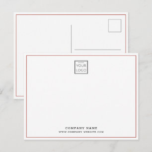 Custom Business Logo Company Name Red Border Postcard