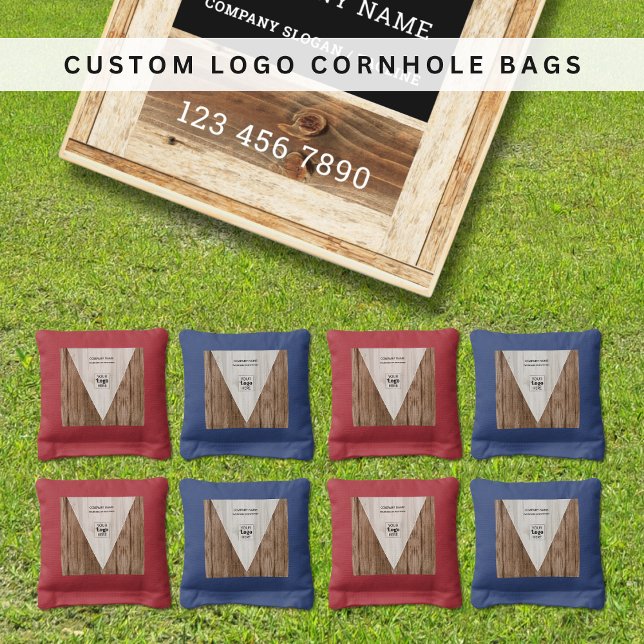 Custom Business Logo Company Name Rustic Wood   Cornhole Bags (Custom Business Logo Company Name Rustic Wood Cornhole Bags
)