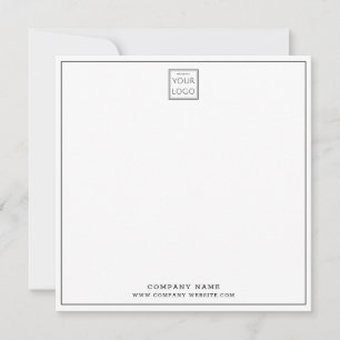 Custom Business Logo Company Name Square Note Card