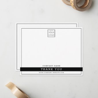 Custom Business Logo Company Name Thank You Note Card | Zazzle