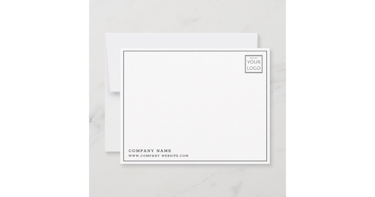 Custom Business Logo Company Name Thank You Photo Note Card | Zazzle