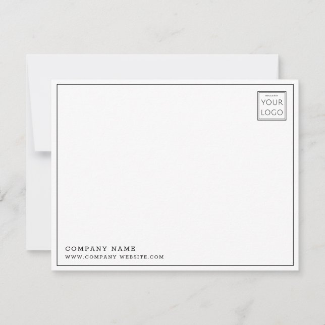 Custom  Business Logo Company Name Thank You Photo Note Card (Front)