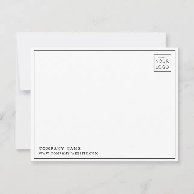 Custom Business Logo Company Name Thank You Photo Note Card | Zazzle