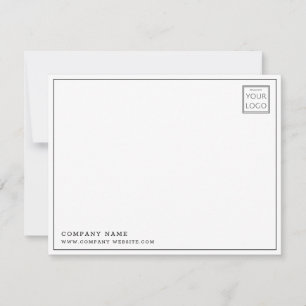 Custom Business Logo Company Name Thank You Photo Note Card