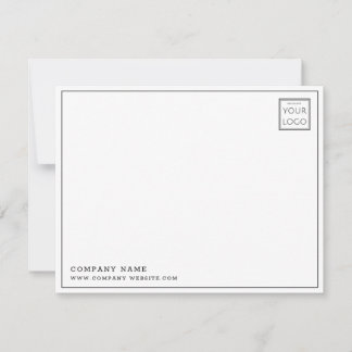 Custom Business Logo Company Name Thank You Photo Note Card