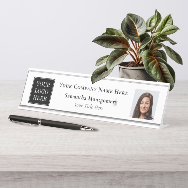 Custom Business Logo Company Name Title Photo Desk Name Plate (Custom Business Logo Company Name Title Photo Desk Name Plate)