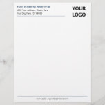 Custom Business Logo Company Office Letterhead<br><div class="desc">Your Color and Font - Simple Personalized Black White Business Office Letterhead with Your Logo - Add Your Logo - Image / Business Name - Company / Address - Contact Information - Resize and move or remove and add elements / image and text with customization tool. Choose your text /...</div>