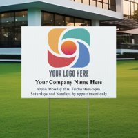 Custom Business Logo Company Open Hours Yard