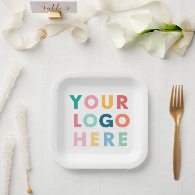 Custom Business Logo Company Party Event Supplies Paper Plates (Wedding)
