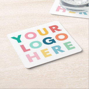 Custom Business Logo Company Party Event Supplies Square Paper Coaster