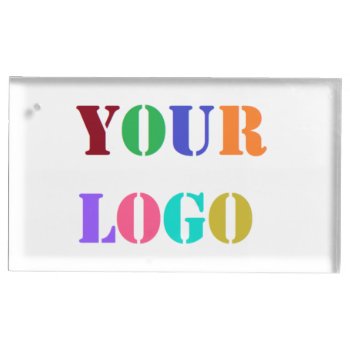 Custom Business Logo Company Place Card Holder by Migned at Zazzle