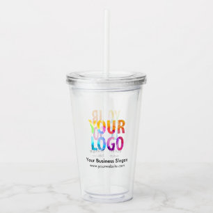 Custom Business Logo Company Promotional Acrylic Tumbler
