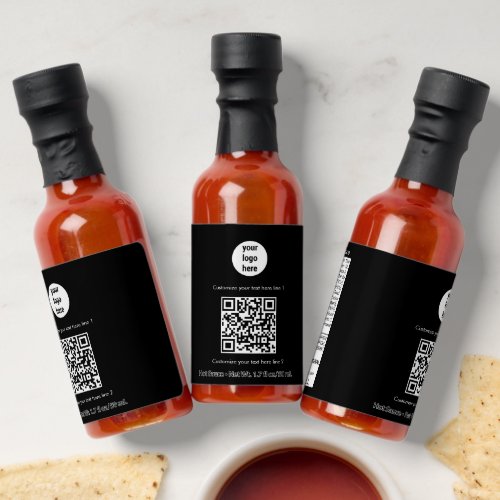 Custom Business Logo Company Promotional Black Hot Sauces